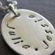 Custom Necklace - Personalized Sterling Silver Hand Stamped Charm Jewelry - Petite Oval Necklace