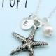 Set Of 7 Starfish Necklaces, Beach Wedding, Bridesmaid Gift Set, Bridesmaid Necklace, Beach Jewelry, Personalized Bridesmaids Gifts Set