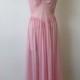1950's - 1960's pink lace lingerie slip // vintage 50's - 60's pink lingerie // nightgown // medium //