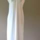 36 / Full Slip / Dress / White Nylon with Lace / Vintage Shapewear / Tea Length / by Vanity Fair / Size 36 L / FREE Shipping