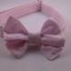 Preppy Pink Seersucker Girl Bow Tie Dog Collar, Seersucker Girl Bowtie Dog Collar, Custom Dog Collar, Preppy Dog Collar, Pink Dog Collar,