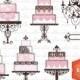 Digital Wedding Cake, Chandelier Silhouette Clip Art for Your Wedding Invitation Cards Making. BP 0872