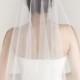 Waterfall - one layer wedding bridal veil with a thin seam edge, white or ivory