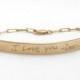 Personalized Gold Engraved Bracelet, Gold Bar Bracelet, Gold ID Bracelet, Actual Handwriting Bracelet, Monogram Jewelry, Wedding Bracelet