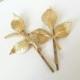 Woodland bobby pins, leaf hair pins, gold bobby pins, gold hair accessory, leaf hair clip, gold leaf hair pins, woodland wedding