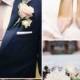 Navy Blue And Blush Pink Laser Cut Wedding Invitation Kit EWWS036