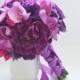 Purple And Fuchsia Bridal Bouquet With Orchids - Vibrant Wedding Bouquet, Purple Bouquet