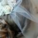 Birdcage Veil and Hair Clip Set, Ivory Bridal Fascinator and Blusher Veil with Crystals and Pearls - MORGAN