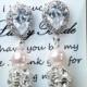 Charcoal gray blush pink ,Wedding Jewelry Bridesmaid Gift Bridesmaid Jewelry Bridal Jewelry Gray pink  Pearl Drop Earrings Cubic Earrings