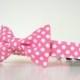 Pink Polka Dot Bow Tie Dog Collar Valentine's Collar Wedding Accessories Made to Order