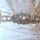 Bridal wedding beaded crystal sash/belt with swarovski crystal jewel brooch. ROMANTIC SPLENDOR