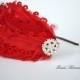 Stunning Red Feather Bridal Headband 