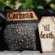Personalized flower girl basket & ring bearer coffin-Halloween-gothic-wedding-shabby/rustic black flower girl basket