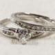 Modern Minimal Platinum 0.50ctw Natural Round Diamond Engagement Ring Bridal Wedding Set Size 7 - 5.9 grams FREE SHIPPING!