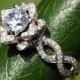 EVER BLOOMING LOVE - Diamond Engagement Rose Lotus Flower Ring - Setting Semi mount - Infinity - Beautiful Petra Patented Design - fL06