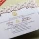 Ganesh Indian Wedding Invitation - Hindu Lotus Floral Tab Booklet - Pocketfold Alternative - Custom Colors