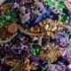 Royal Purple Wedding Broach Bouquet. Deposit – “Arabian Nights”  Royal Purple Blue, Green, Violet, Silver and Gold Bridal Broach Bouquet