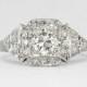 Striking 1.03ct t.w. 1930's Art Deco Old European Cut Diamond Engagement Ring Platinum