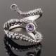 Wicked tentacle ring amethyst and topaz, Wedding Band, Engagement Ring, Occasion
