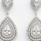 Wedding Earrings Bridal Jewelry Crystal Bridal Earrings Large Cubic Zirconia Teardrop Earrings Wedding Jewelry
