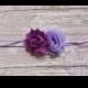 Mini Purple Lavender Plum Flower Headband/ Shabby Flower Headband/ Newborn Headband/ Baby Headband/ Flower Girl/ Wedding/ Photo Prop