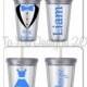 Flower Girl and Ring Bearer Gift Tumblers - Bundle - Clear 16 ounce tumblers with straw - BPA free - wedding party gifts, bridal party,