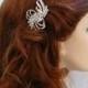Rose Gold Wedding Hair Comb, Bridal Hair comb, Swarovski crystal and pearl, rhinestone, Kristen Bridal Comb