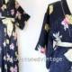Christian Dior Lingerie Kimono Dressing Bath Bridal Floral Jacquard Maxi Bridal Robe with Belt . D042 . SML . 943.1.20.15