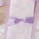80 Romantic Purple Lace Wedding Invitation With Purple Envelopes +100 Place Cards + 15 Table Cards - New