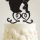 Bride and Groom Wedding Cake Topper - Kissing on Heart Silhouette Couple Custom Wedding Cake Topper - Love - Mr and Mrs Love Cake Topper