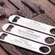Personalized Stainless Steel Metal Bottle Opener - Engraved and Monogrammed , Nifty Groomsmen Gift (025085)
