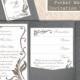 Pocket Wedding Invitation Template Set DIY Download EDITABLE Text Word File Gray Wedding Invitation Coffee Invitation Printable Invitation