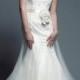 JW16065 Illusion lace scoop neck flare tulle mermaid wedding dress