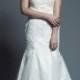 JW16064 stunning lace one shoulder trumpet tulle wedding dress