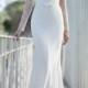 JW16062 glamorous illusion lace high neck long sleeves sheath wedding dress
