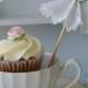 Three Parasol Cupcake Toppers for Birthday Party - New