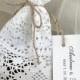 Custom listing (20) White lace Wedding Favor Bag ,Lace Rustic Wedding Favor, Lace and twine Favor Bags, Custom Tag - New