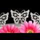 Set of FOUR Butterfly Butterflies Cake topper cake pick crystal rhinestone bling wedding cake topper
