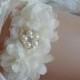 Ivory Lace Wedding Garter, Bridal Garter, Victorian Garter Belt, Wedding Dress Garter, Rhinestone Heirloom Garter Set, Wedding Lingerie