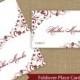 Place Card Tent  - DOWNLOAD Instantly - EDITABLE TEXT - Chic Bouquet (Chocolate & Burgundy) - Microsoft Word Format - Fits Avery 5302
