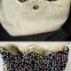 Vintage Reversible White Navy Colorful Beaded Purse Handbag Finger Hole Clutch Spring Wedding Bride