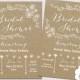 Bridal Shower invitation template Rustic Printable templates DIY "Whimsical kraft" Wedding Shower invitations YOU EDIT Word instant download