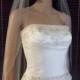 Wedding Veil Single Tier Pencil Edge Sheer Waist Length READY MADE PE33X50