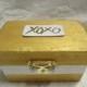 Metallic Gold and White Bold Stripes XOXO Love Wedding Ring Bearer Pillow Alternative Ring Box Gift Box Engagement Proposal Box