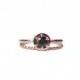 Rose gold black diamond engagement ring set of 2, 14k rose gold, eco friendly, vintage inspired stacking wedding bands