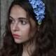 Wedding headband. hydrangea flowers . blue hydrangea.  Three in one: corsage, necklace or headband.   polymer clay flower. - New