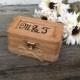 Rustic wedding ring box, nautical beach side wedding, ring pillow alternative, country wedding, barn wedding, burlap wedding ring box