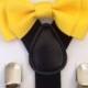 Yellow Bow tie Suspender Set Toddler Bowtie Set Canary Baby Boy bowtie and Suspender Boys Bowties Mens Wedding First Birthday Outfit Braces 
