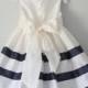 The Nautical Dress: Handmade flower girl dress, tulle dress, wedding dress, communion dress, bridesmaid dress, tutu dress