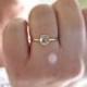 White Topaz 14k Gold Ring, Engagement Ring, Rose Cut Gemstone Ring, Topaz Stacking Ring, Gemstone Ring, Stack Ring, 14kt Yellow Gold
